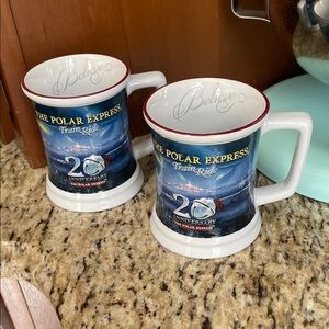 Polar Express 20th Anniversary Blue Ceramic Mug - Set of 2